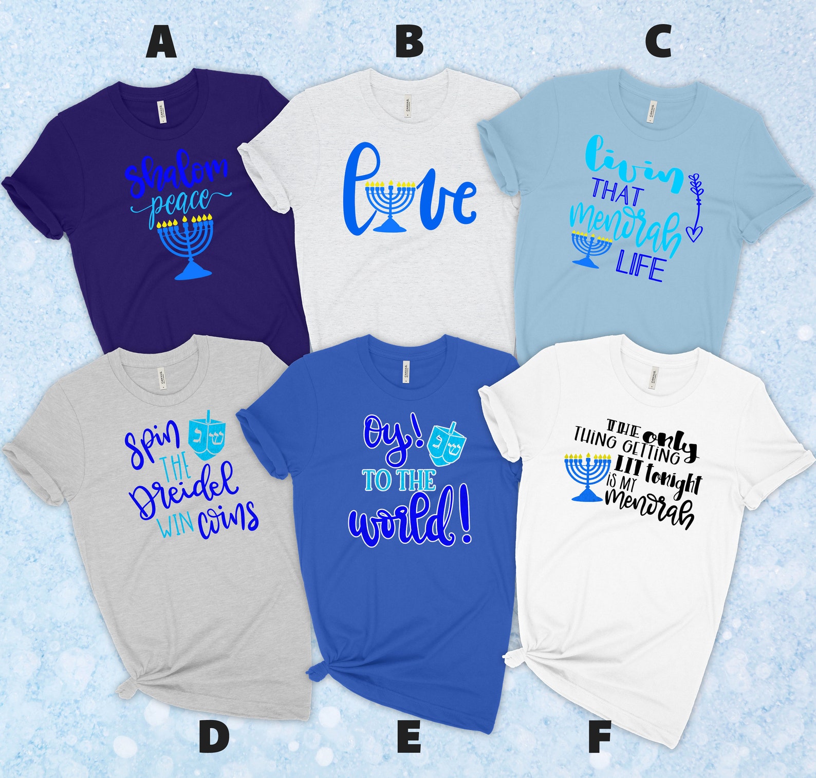 Hanukkah Menorah Shirt Hanukkah Shirts Women Family Chanukah | Etsy