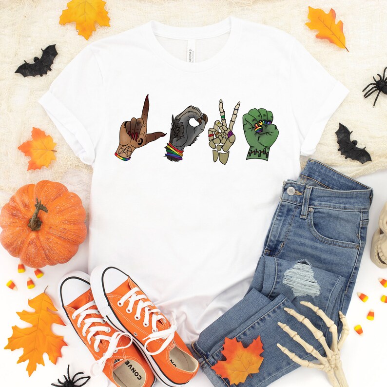 Halloween Monster Love Shirt Trick or Treat t-shirt Funny image 2