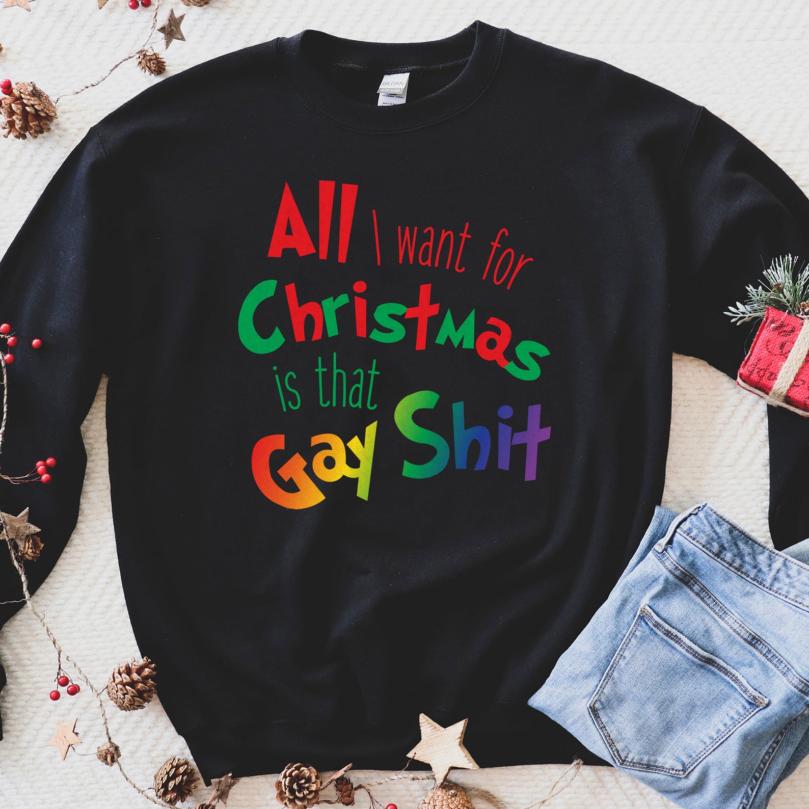 Christmas Gay Shit Christmas Holiday Shirt Holiday t shirt | Etsy