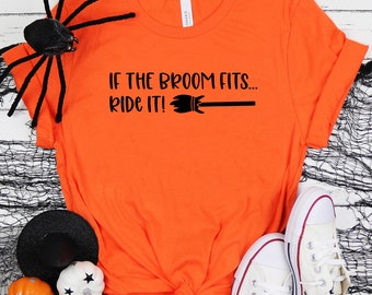 Fun Halloween Witch Shirt, Halloween Shirt, Trick or Treat t-shirt, Funny Halloween Shirt, If the Broom Fits Shirt 2021 Cute, Basic Witch