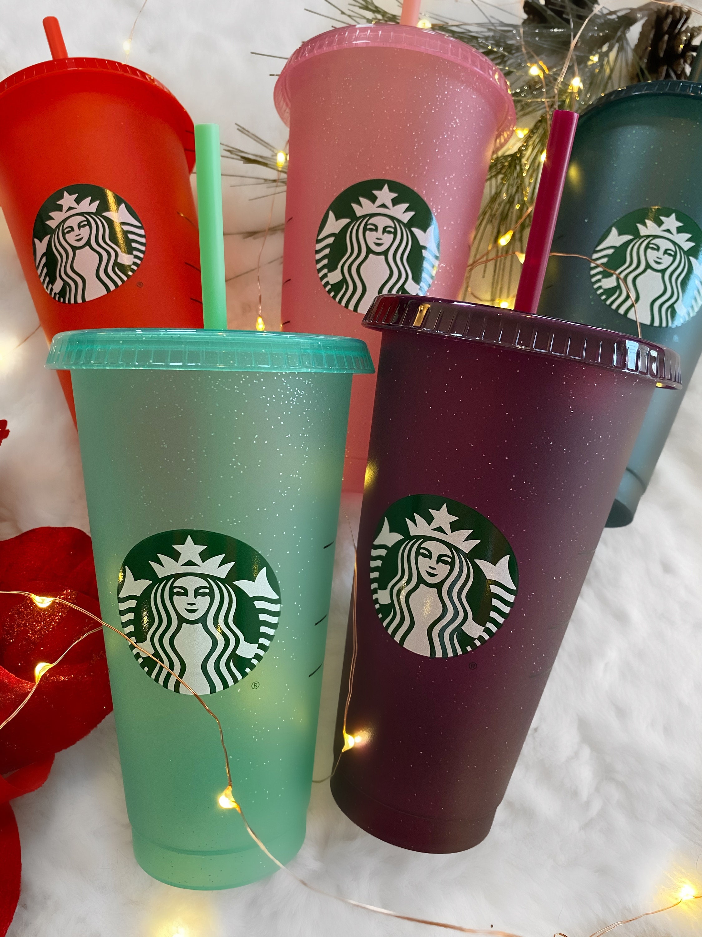 Starbucks Glitter Cold Cups Reusable Cold Cup Personalized Etsy