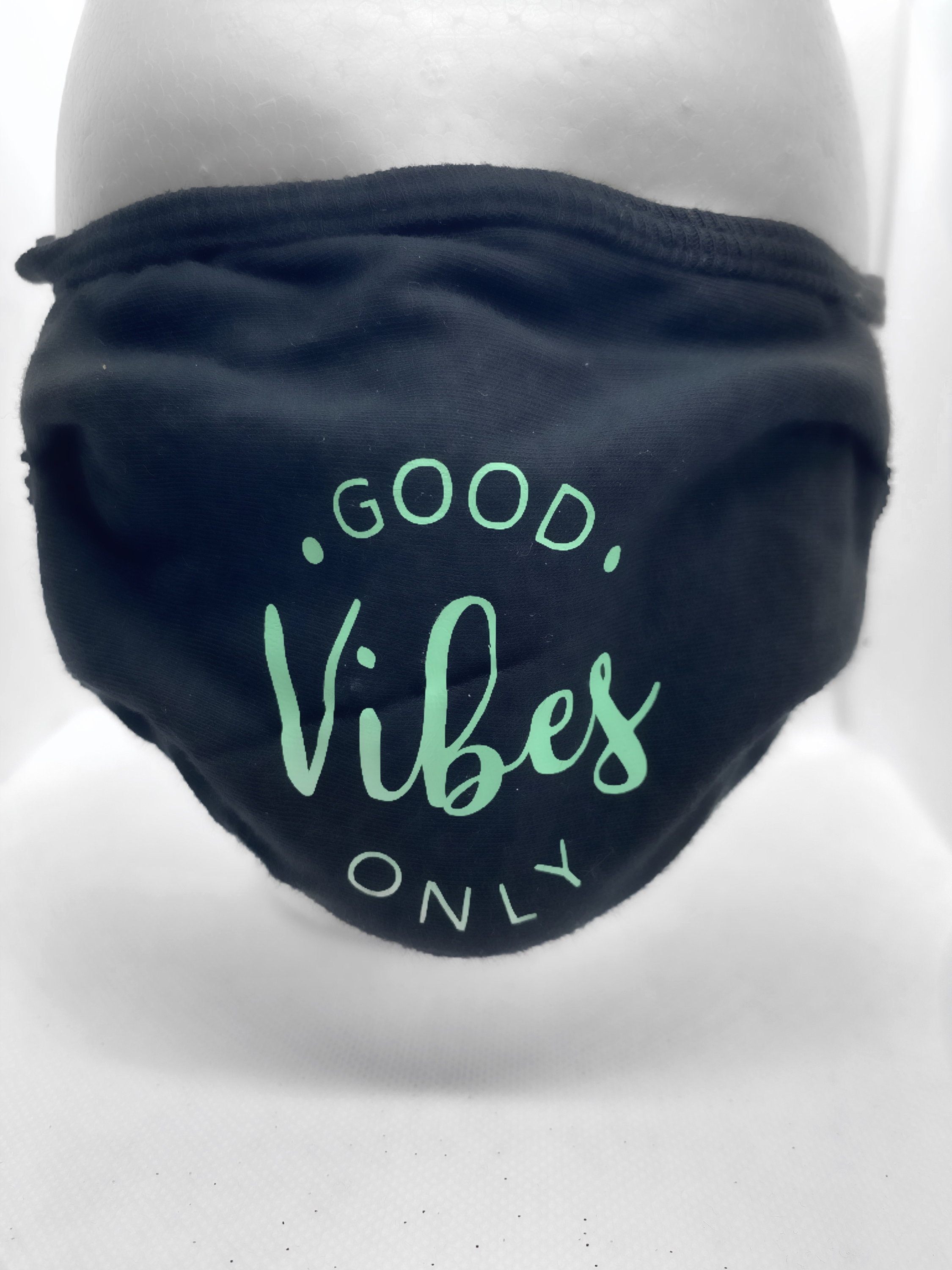 Good Vibes Only Custom Face Mask 100 Cotton Breathable Face Etsy