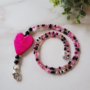 Beaded ID badge lanyard