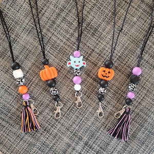 Halloween Lanyards for ID badge, Name Tag, or Key Ring,Halloween Teacher Lanyard, Halloween Name Tag Lanyard