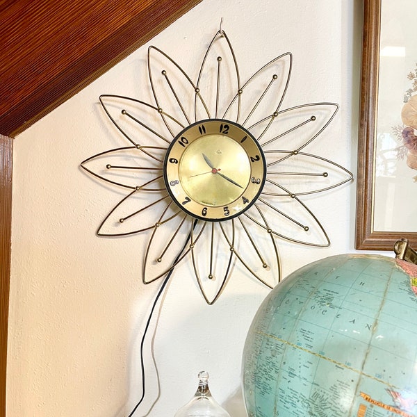 Antique Mid Century Modern Wall Clock Etsy