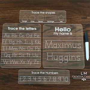 Name Tracing Board / Dry Erase Letter Tracing / Tracing Board / Letter Practice / Washable Writing Board/ Learning Board / Gift