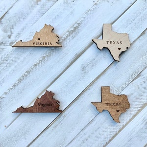 Personalized Magnet / State Magnet / Wood Magnet /Home State Magnet