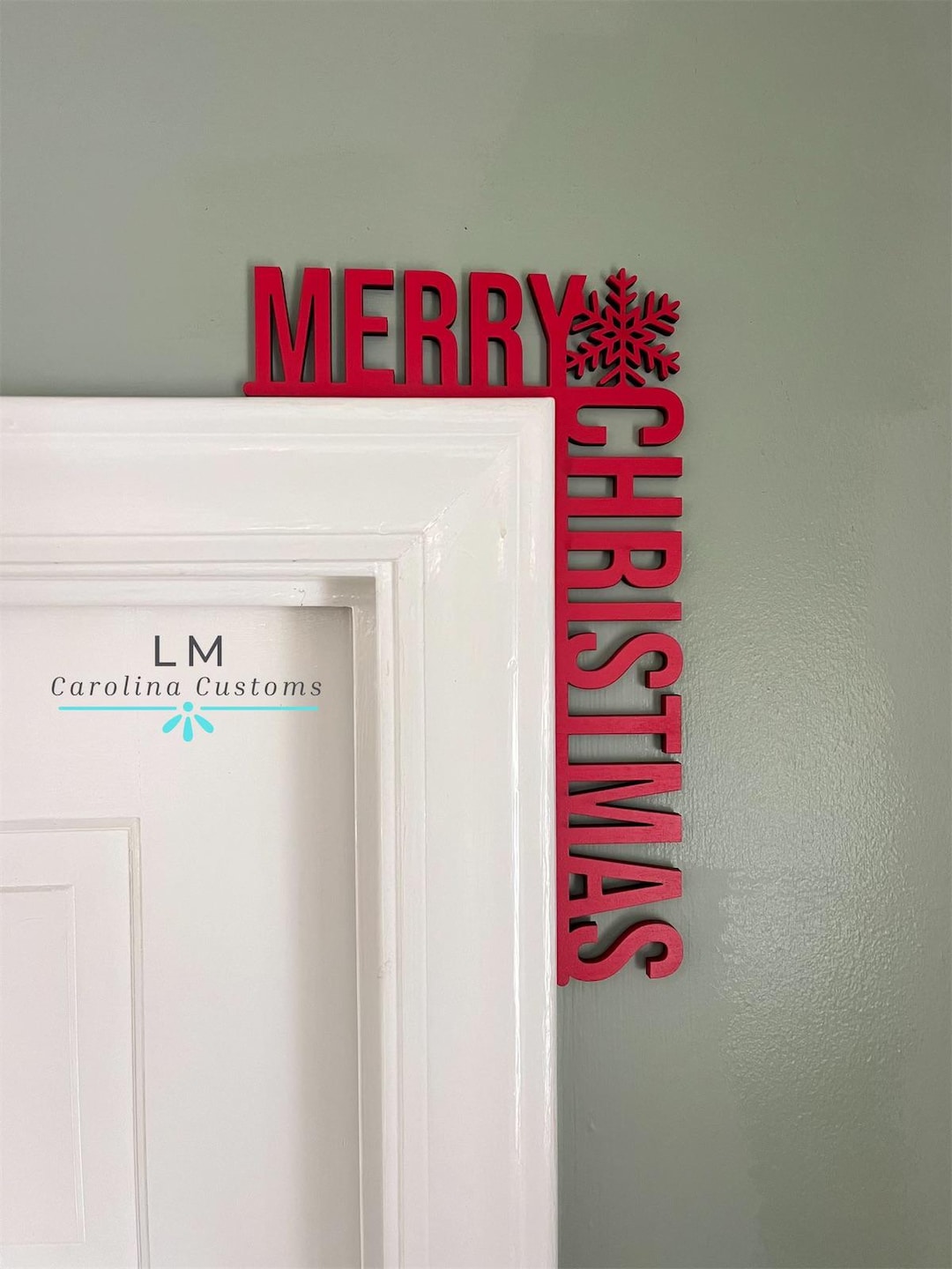 Merry Christmas Maple Wood Door Corner Decor - Etsy