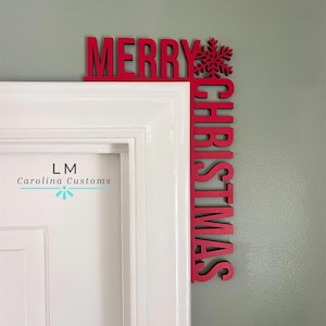Merry Christmas Flake Door Corner Decor, Christmas Door Decoration, Candy Cane, Christmas Decor, Hosting, Holiday Home Decor, Gift