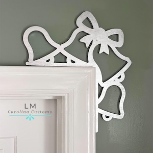 Door Corner Decor / Christmas Door Corner / Candy Cane Decor / Silver Bells / Christmas Decor / Christmas door hanger