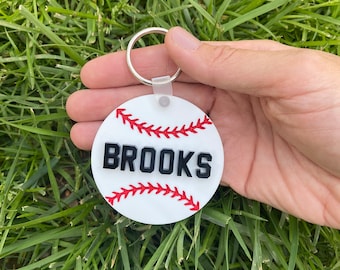 Personalized Baseball Bag Tag | Acrylic Keychain