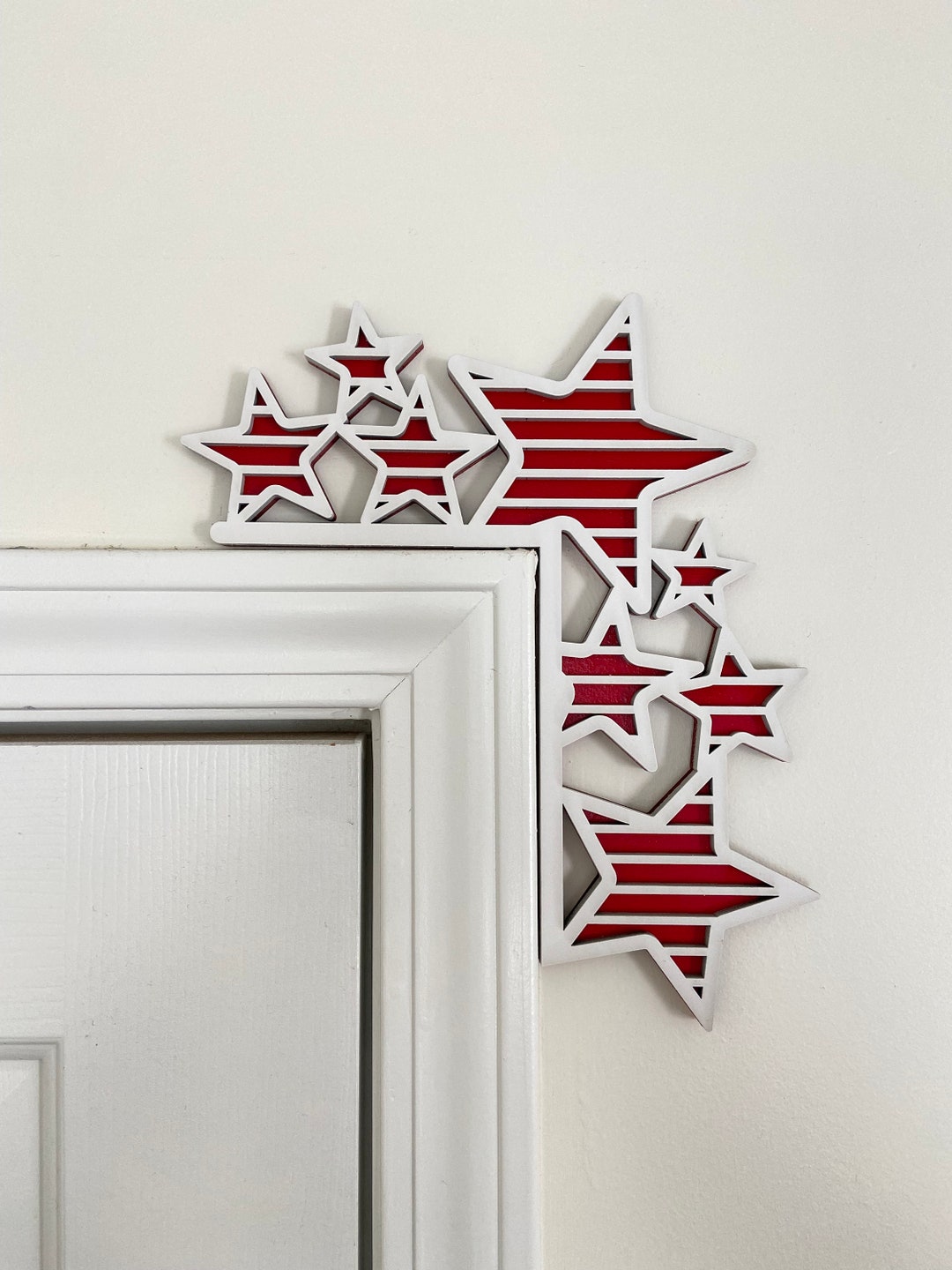 Door Corner Decor Memorial Day 4th of July Patriotic Decor Stars and