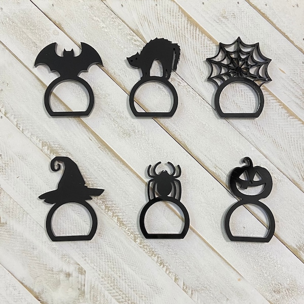 Napkin Ring / Halloween Plate Decor / Holiday Napkin Holder / Halloween Place Cards/ Happy Halloween / Trick or Treat / Spooky