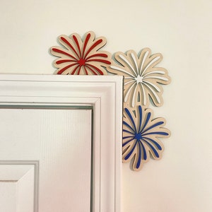 Door Corner Decor | Memorial Day | 4th of July | Patriotic Decor | America | Pride | Fireworks