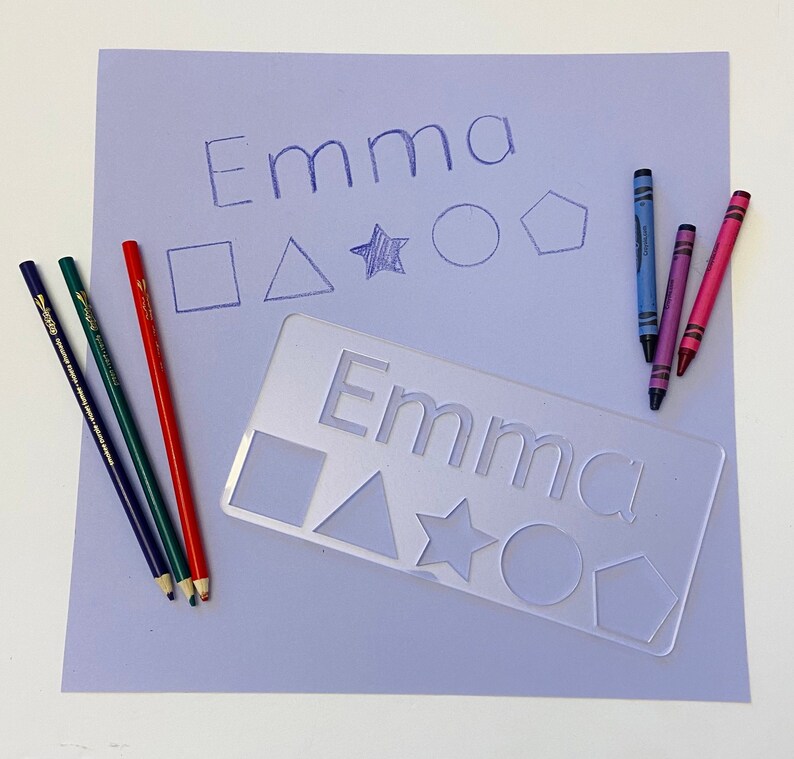 Child's Personalized Stencil Name Stencil Learning Etsy