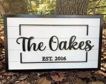 Personalized Shiplap Family Name Sign: Custom Home Decor