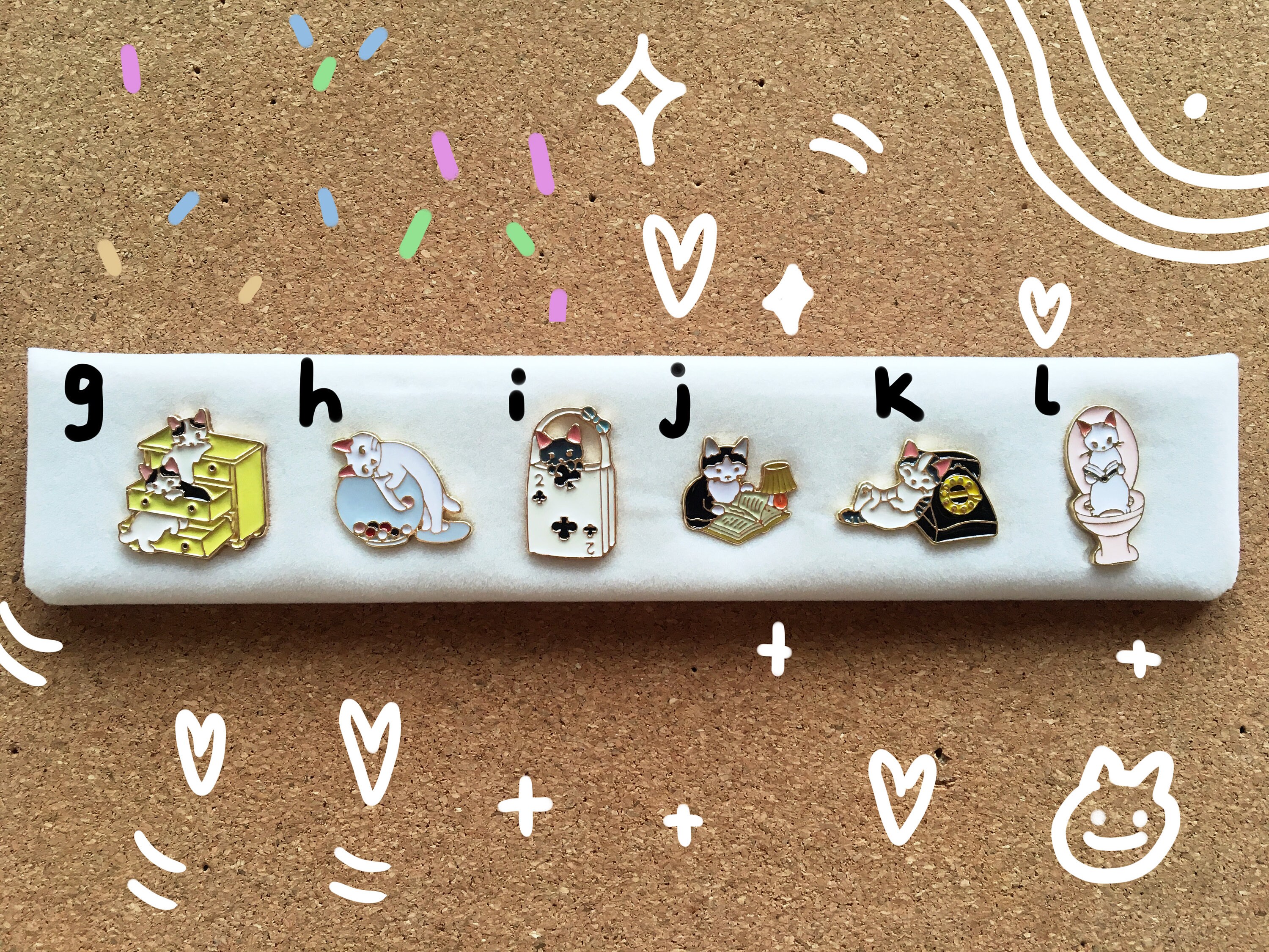 Black & White Cat Enamel Pin pack B/ Cat pin pack /hard enamel pin/ cat pin