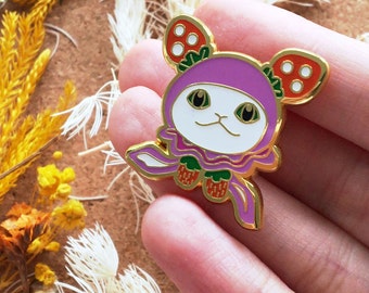 strawberry Cat pin /hard enamel pin/ cat pin
