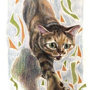 Pet portrait commission /Color pencil drawing/Handmade/ A4/A5/A6