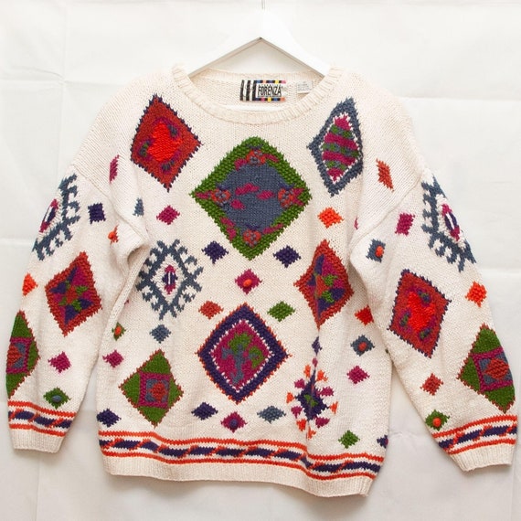 Vintage Authentic Forenza Sweater 1980s Abstract D