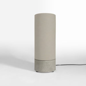 bone translucent brutalist concrete table lamp