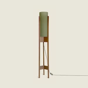 green translucent mid-century inspired floor lamp