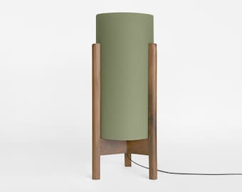 green mid-century inspired table lamp