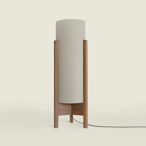 bone translucent mid-century inspired tall lamp