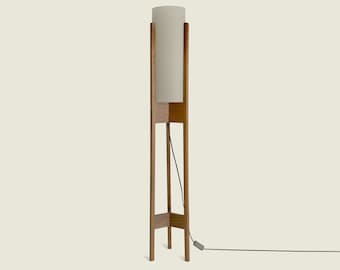 bone mid-century inspired floor lamp