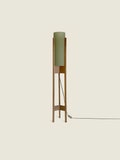 green translucent mid-century inspired floor lamp