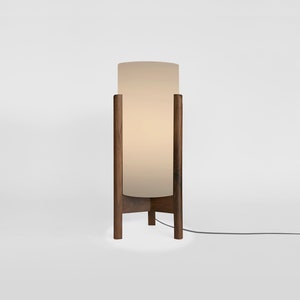 grey mid-century inspired translucent table lamp image 2