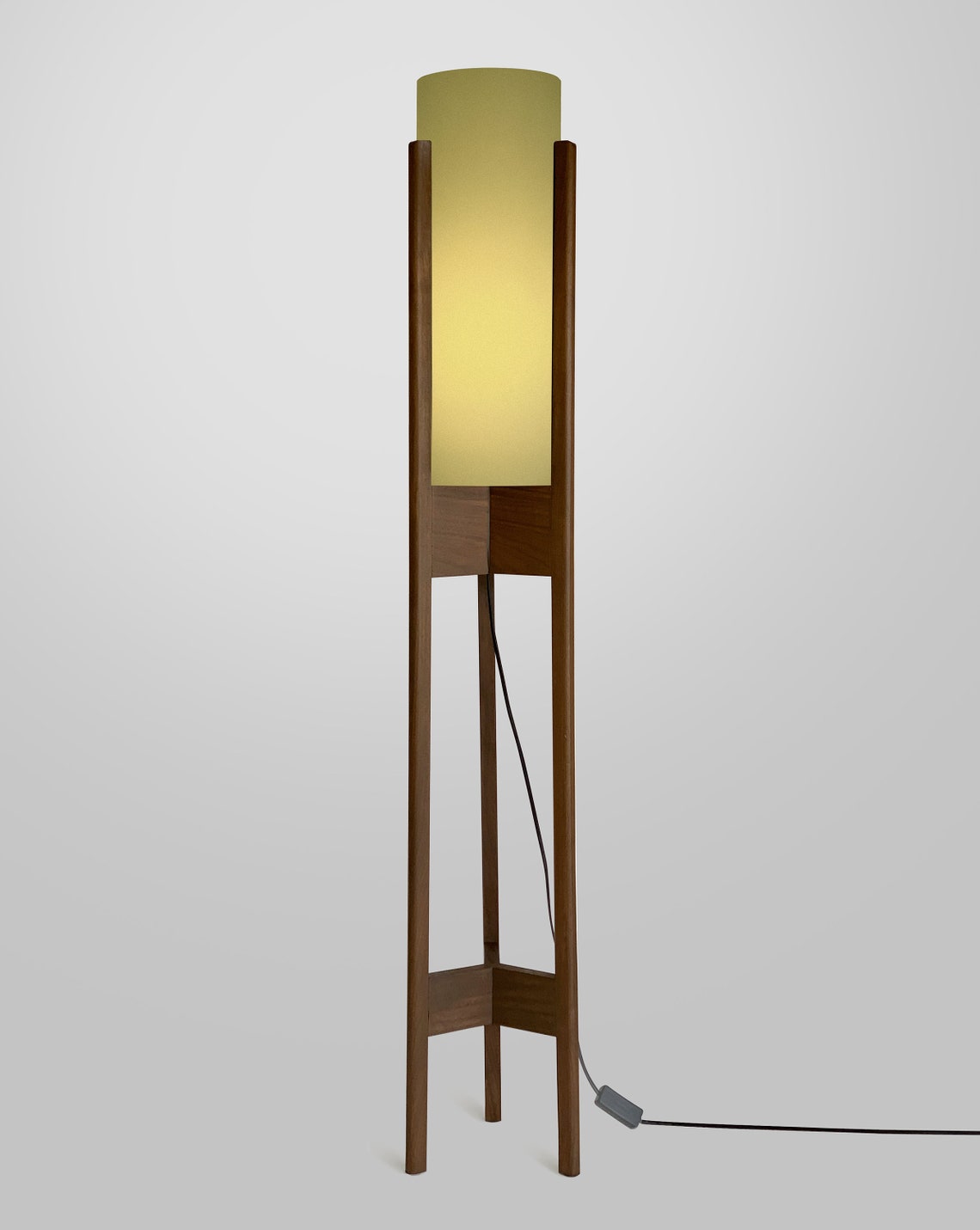 Green Translucent Midcentury Inspired Floor Lamp Etsy