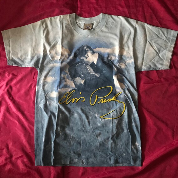 1990s liquid blue Elvis Presley blue tie dye graph