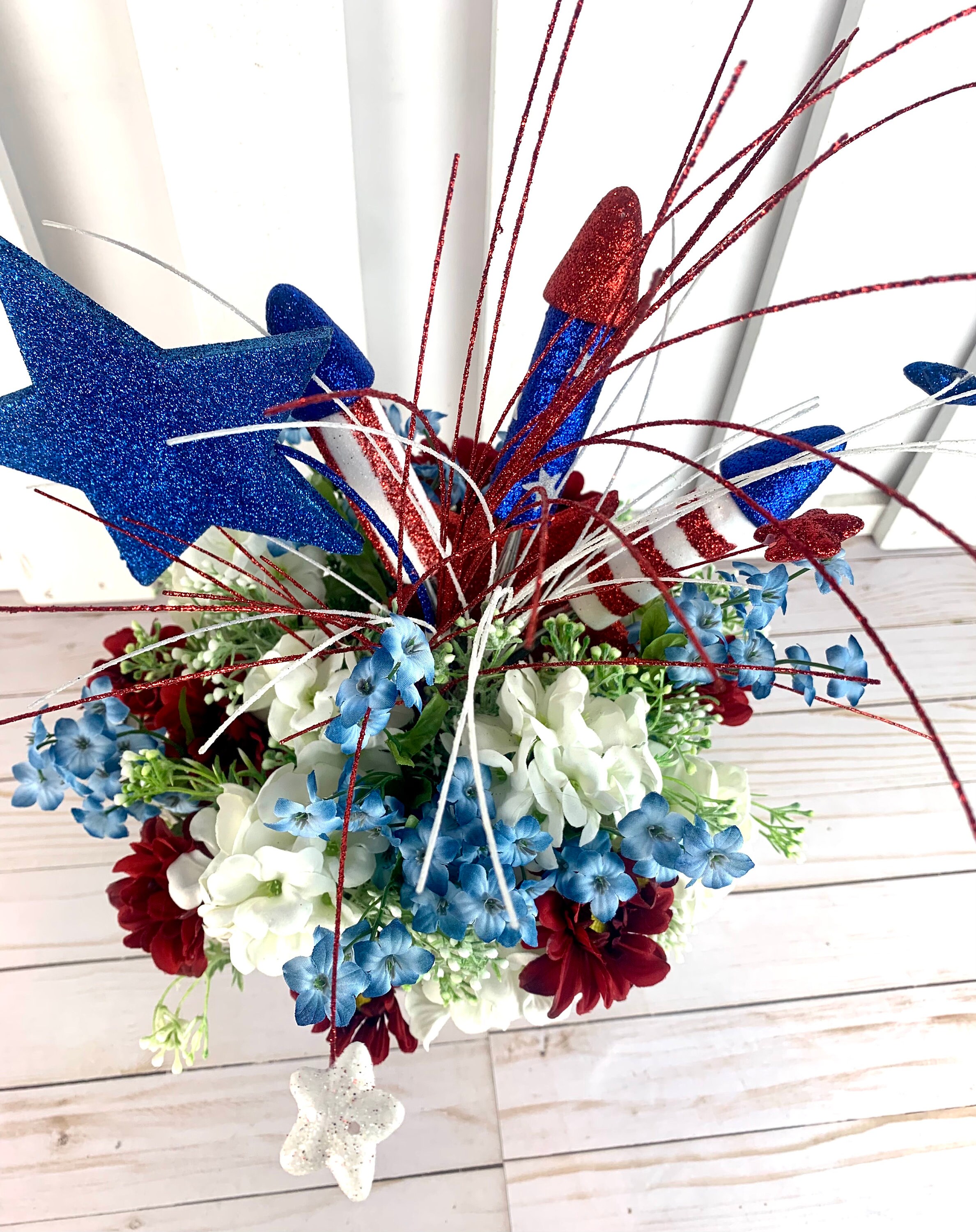 Patriotic Centerpiece for Table Patriotic Arrangement Table Etsy