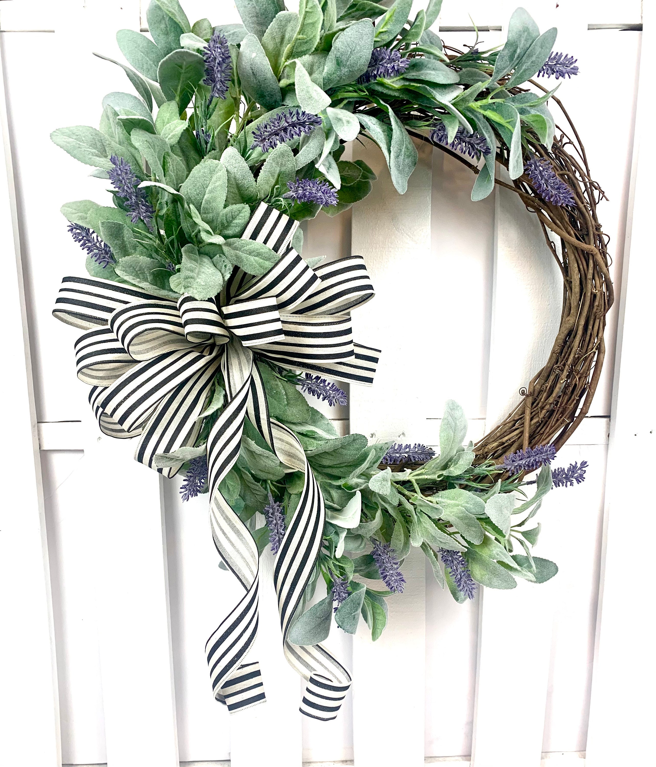 Everyday Lambs Ear Wreath for Door Spring Lambs Ear Wreath Etsy