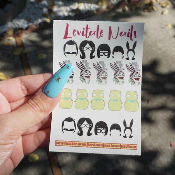 Bob Linda Tina Gene Louise Nail Decal Set | Nail Decal | Nail Supplies | Nails | Press On Nails | Coffin Nails | Nail Stickers