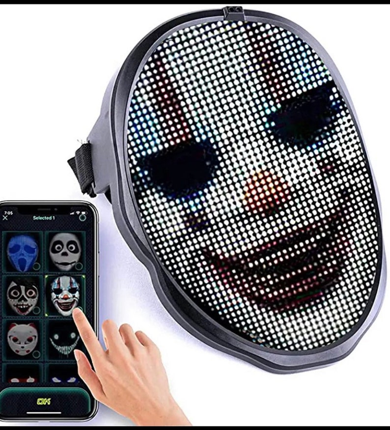 Face Transforming LED Mask Electronic Changing Facial Mask Etsy