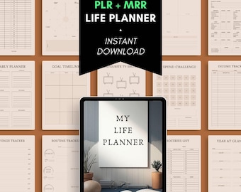 Printable Life Planner Canva Template PLR + MRR