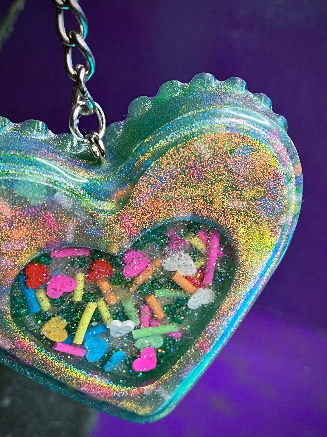 Glow in the dark chunky keychain Etsy