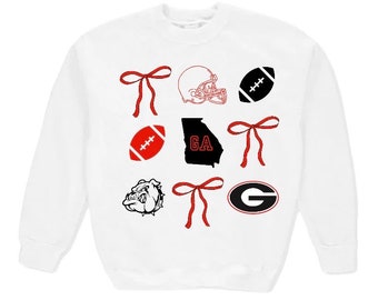 coquette bows Georgia, football, PNG