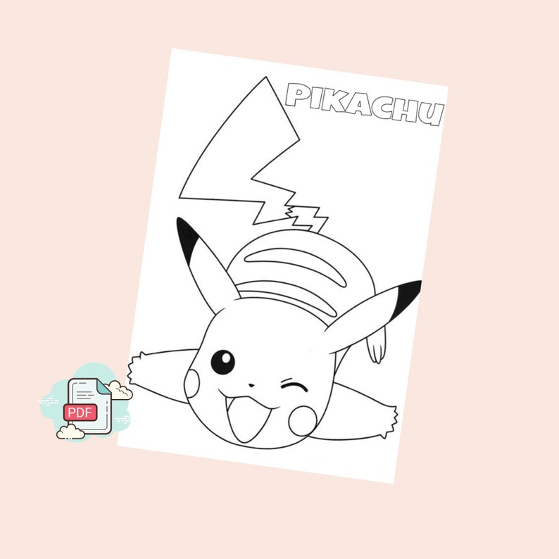 100+ Pokémon Coloring Pages for Kids Printable Digital PDF Pikachu