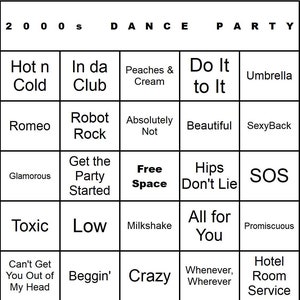 CardTunz 2000s Dance Party Music Bingo 100 Cards PRINTED AND LAMINATED Spotify and Apple Music Playlist Link Included