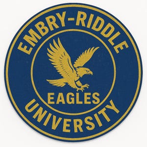 Embry Riddle University Eagles Aluminum Round Weatherproof Sign