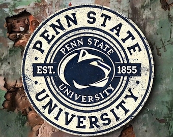 Penn state sign aluminum round weatherproof sign funny