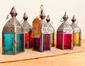 Colourful Handmade Recycled Iron & Glass Lanterns, Beautiful Moroccan Style Lanterns Fair Trade Ethically Sourced