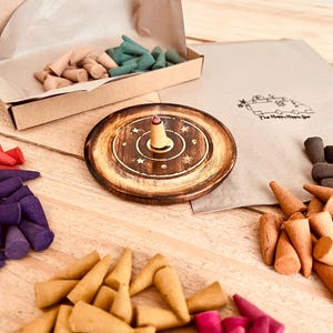 Duo Mix Handmade Incense Cones, Set of Two Mixed Incense Cones, Fair Trade Incense Cones for Home Fragrance, Ethically Sourced Plastic Free