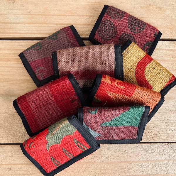 Handmade Recycled Rice Sack Wallet, Colourful Money Case, Hippy/Bobo Fair Trade Wallet