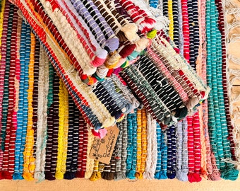 Handmade Rag Rug, Mixed Sizes Fair Trade Recycled Fabric
