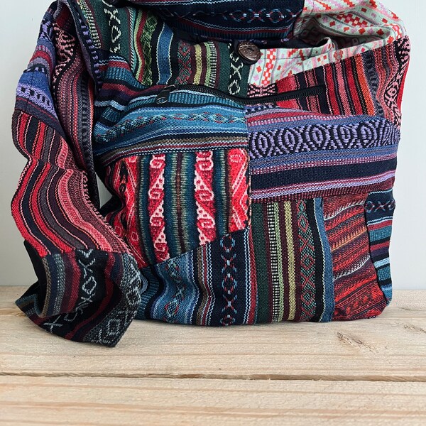 Handmade, Fairtrade,Gheri,Bohemian Patchwork Shoulder Bag, Beach, Festival, Hippie Bag