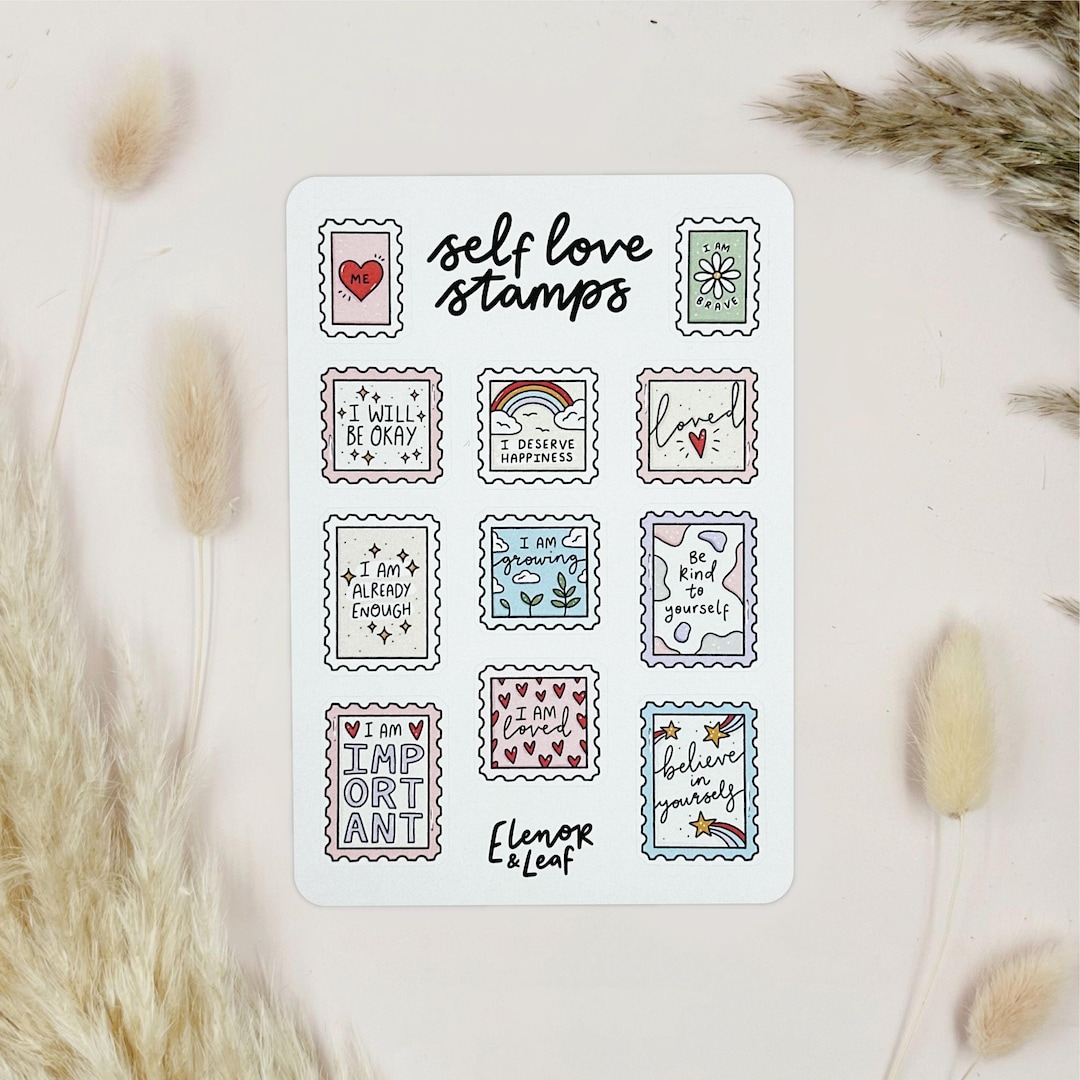Self Love Stamps Sticker Sheet - Etsy